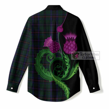 Phillips of Wales Tartan Women Casual Shirt Traditional Scottish Thistle