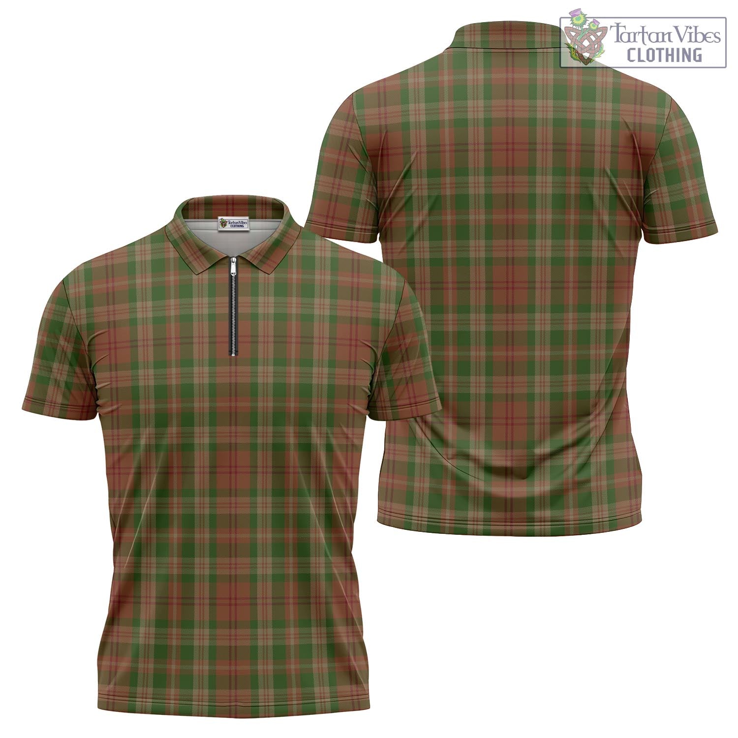 Pierce Tartan Zipper Polo Shirt Unisex - Tartan Vibes Clothing
