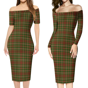 Pierce Tartan Off Shoulder Lady Dress Women's Dress - Tartan Vibes Clothing