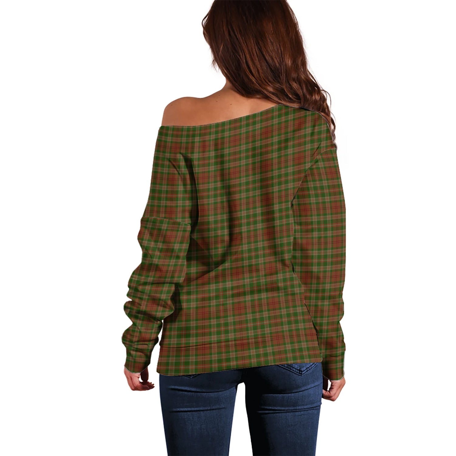 Pierce Tartan Off Shoulder Women Sweater - Tartanvibesclothing