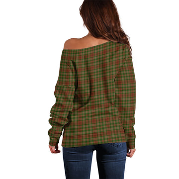 Pierce Tartan Off Shoulder Women Sweater