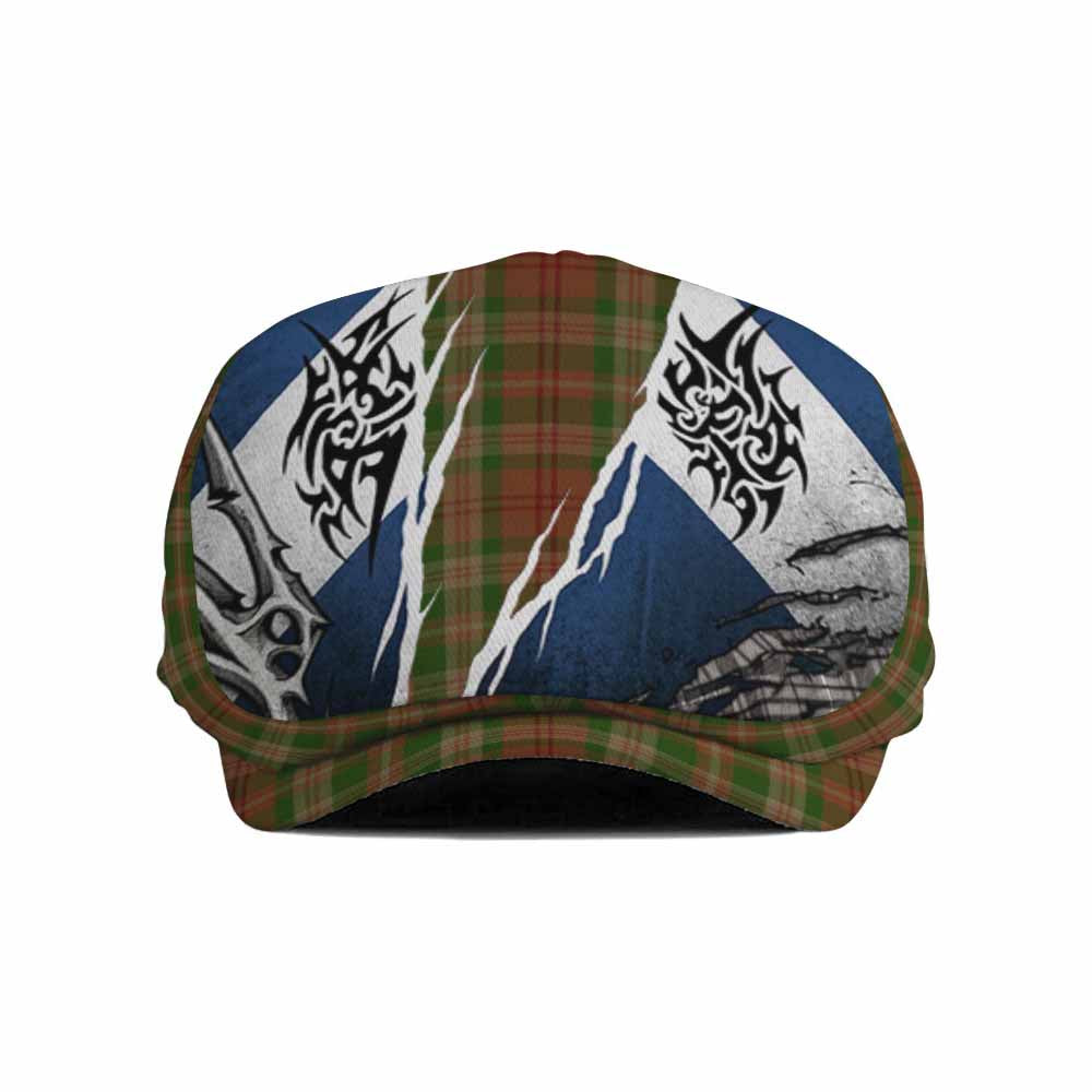 Pierce Tartan Flat Cap, Jeff Cap Scotland Flag Ripped Tribal Design