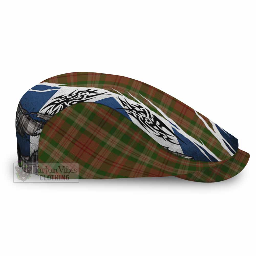 Pierce Tartan Flat Cap, Jeff Cap Scotland Flag Ripped Tribal Design