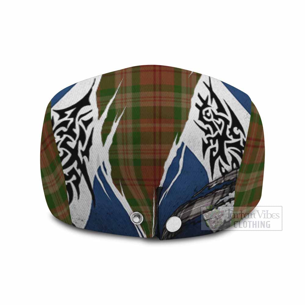 Pierce Tartan Flat Cap, Jeff Cap Scotland Flag Ripped Tribal Design