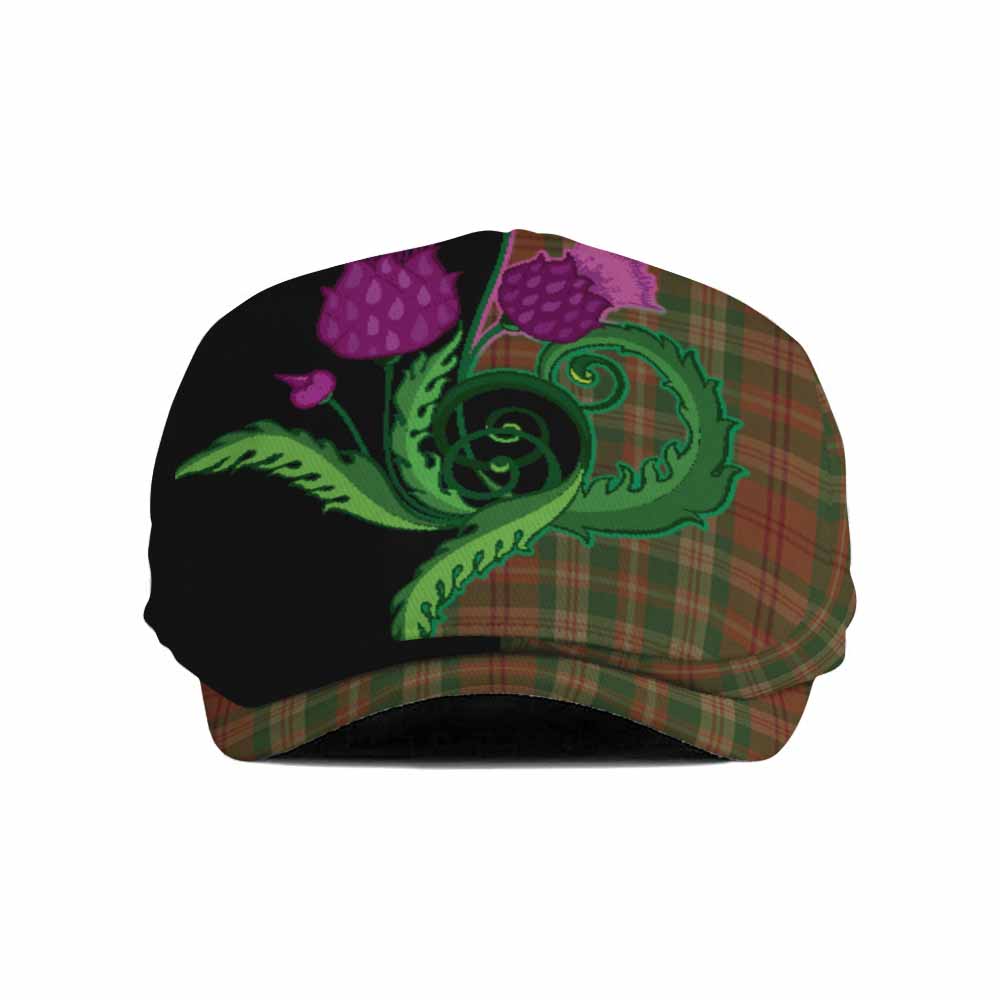 Pierce Tartan Flat Cap, Jeff Cap Traditional Scottish Thistle