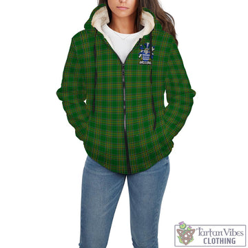 Piers Irish Clan Tartan Sherpa Hoodie with Coat of Arms - Tartan Vibes Clothing