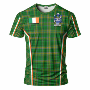 Piers Irish Clan Coat of Arm Tartan T-Shirt Flag Style