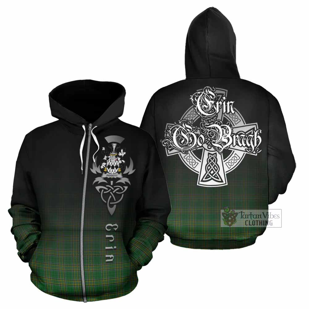 Tartan Vibes Clothing Piggott Irish Clan Hoodie with Coat of Arms Erin Go Bragh Celtic Inspired