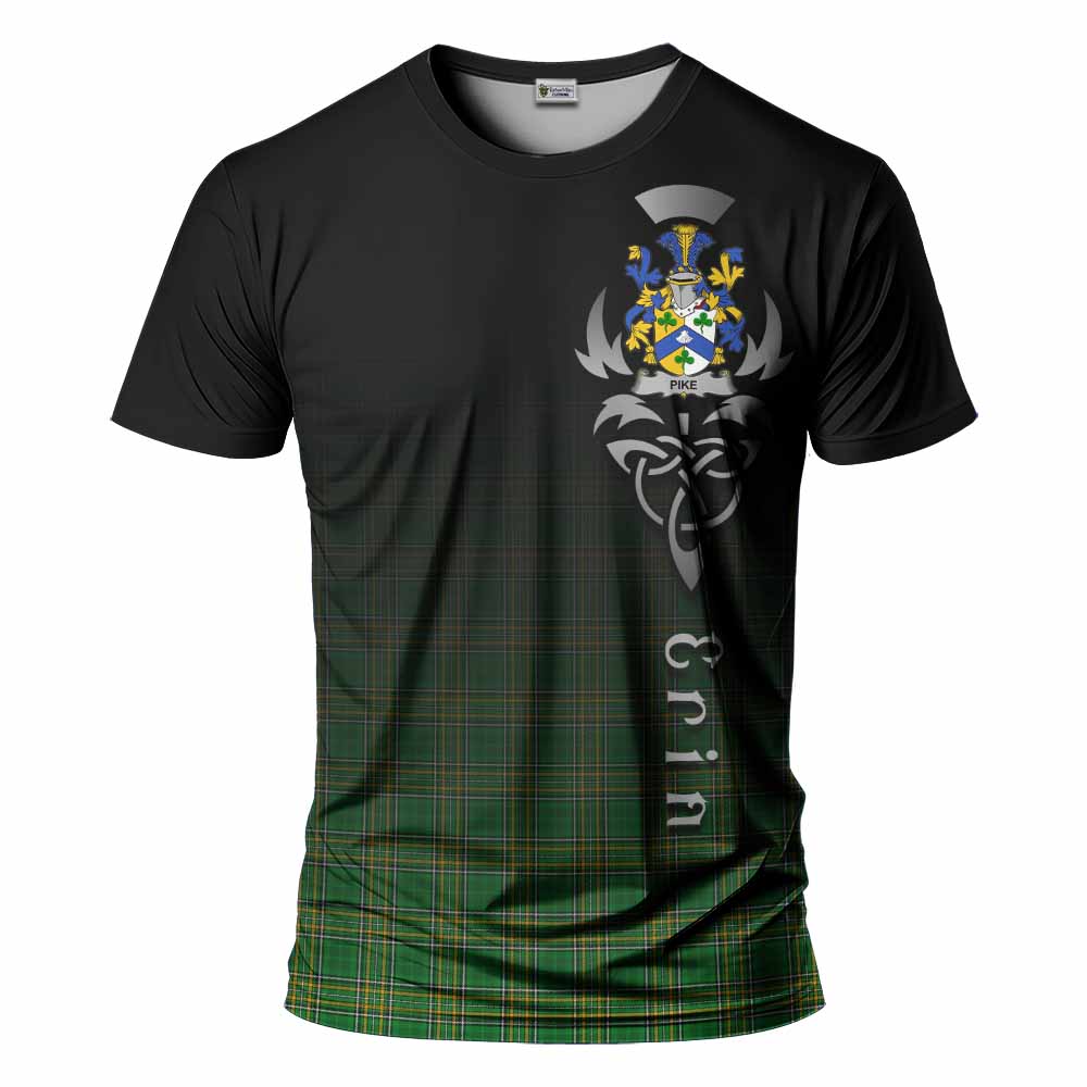 Tartan Vibes Clothing Pike Irish Clan T-Shirt with Coat of Arms Erin Go Bragh Celtic Inspired