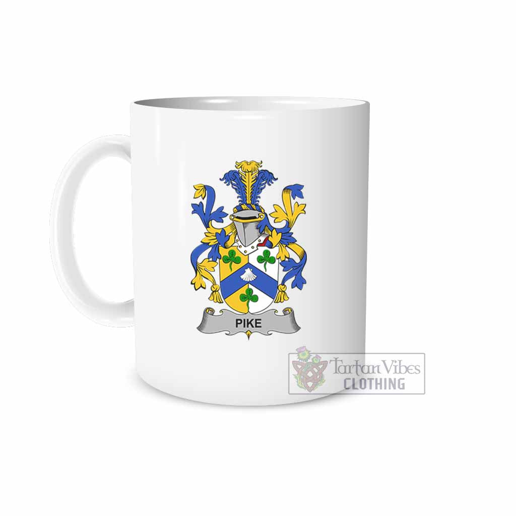 Pike Irish Clan Coat of Arms Ceramic Mug White - 2D-tartanvibesclothing