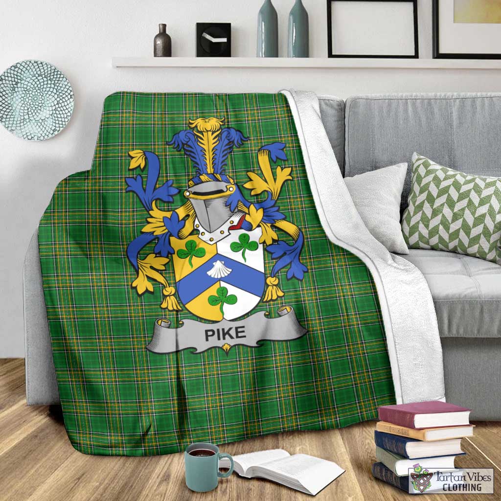 Pike Irish Clan Tartan Blanket with Coat of Arms - Tartan Vibes Clothing