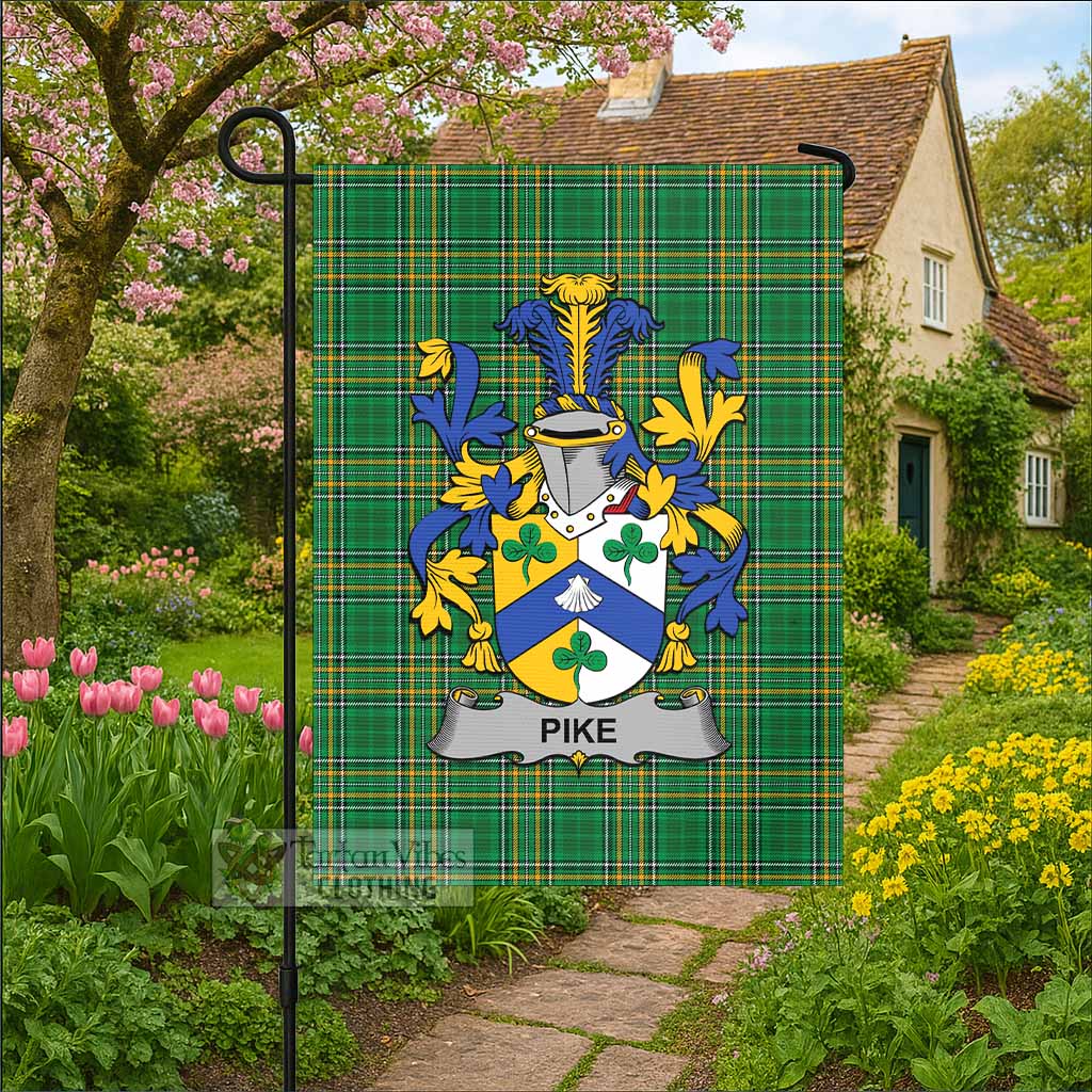 Pike Irish Clan Tartan Flag with Coat of Arms