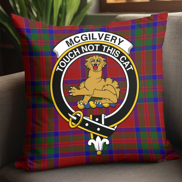 McGilvery Tartan Pillow Cover with Family Crest