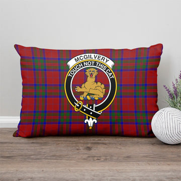 McGilvery Tartan Pillow Cover with Family Crest