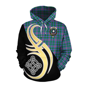 Pitcairn Tartan Cotton Hoodie with Family Crest and Celtic Symbol Style Pullover Hoodie XS - Tartan Vibes Clothing