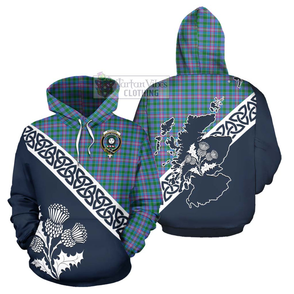 Pitcairn Tartan Hoodie Featuring Thistle and Scotland Map Zip Hoodie - Tartan Vibes Clothing