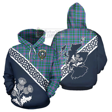Pitcairn Tartan Hoodie Featuring Thistle and Scotland Map Zip Hoodie - Tartan Vibes Clothing