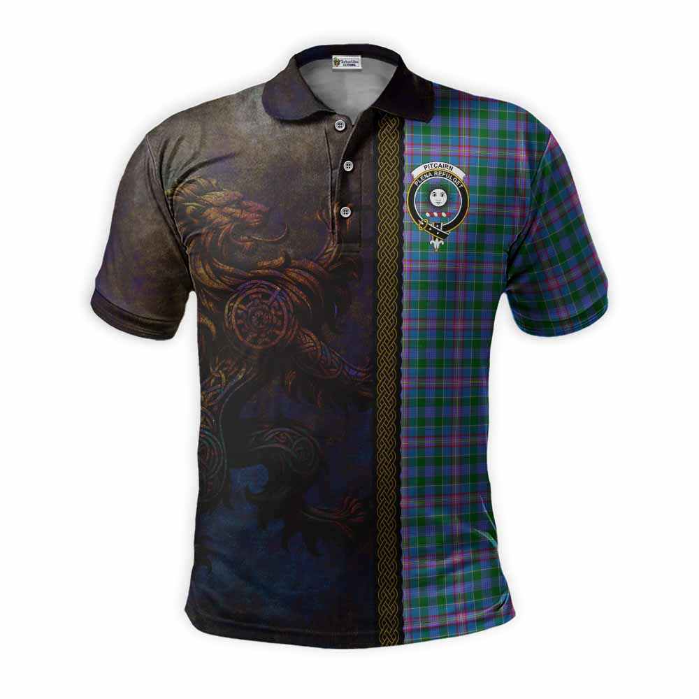 Pitcairn Tartan Family Crest Polo Shirt Alba Gu Brath Be Brave Lion Ancient Style Kid - Tartan Vibes Clothing