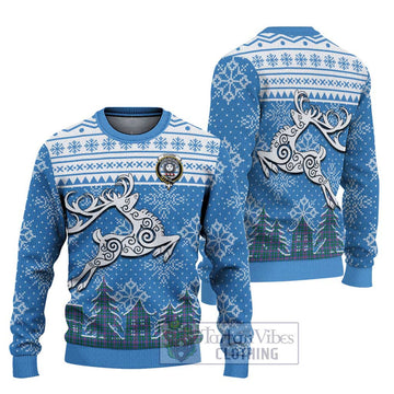 Pitcairn Clan Christmas Ugly Sweater Celtic Reindeer Style Unisex - Tartan Vibes Clothing
