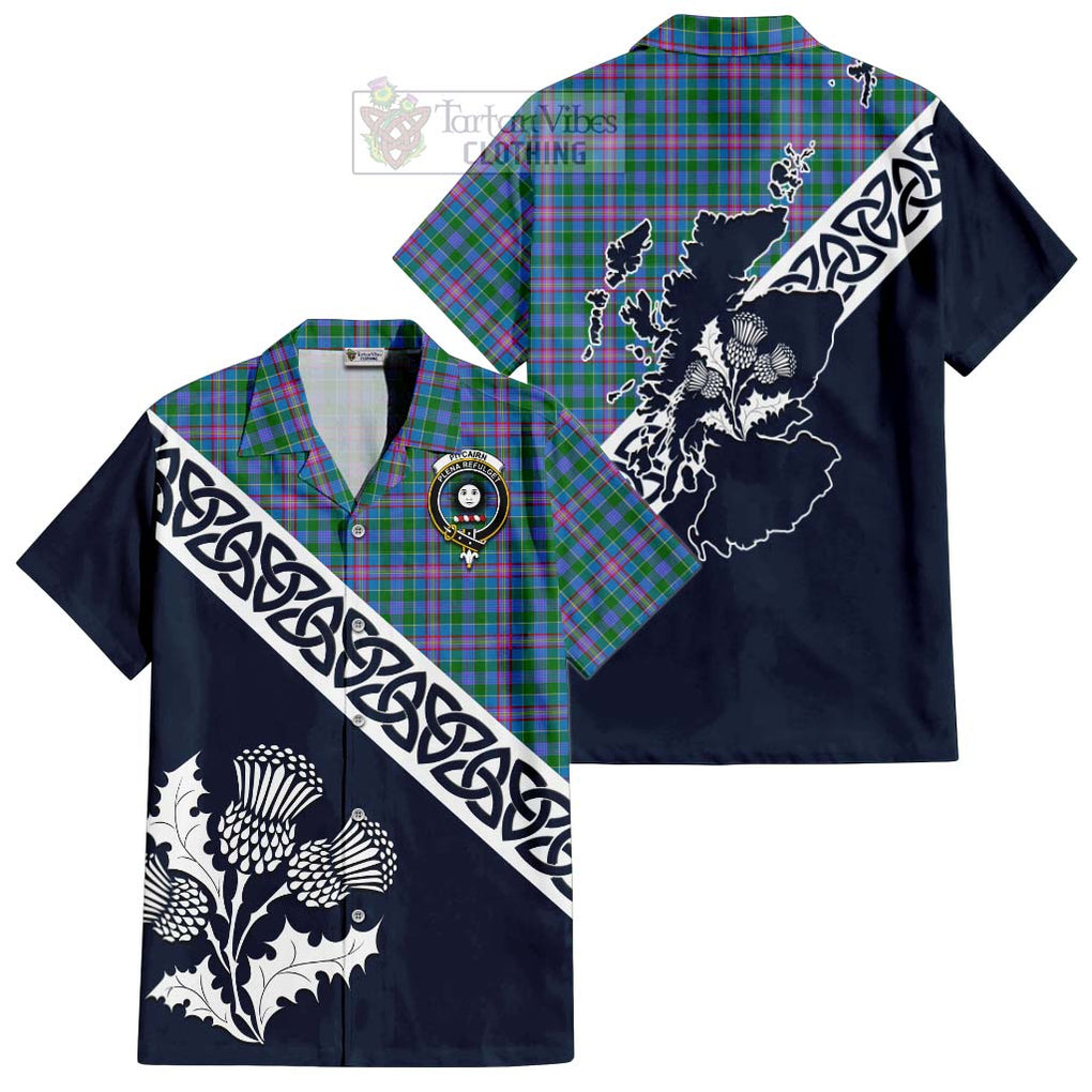 Pitcairn Tartan Hawaiian Shirt Featuring Thistle and Scotland Map Kid - Tartan Vibes Clothing