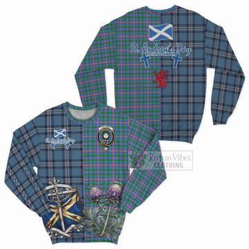 Pitcairn Tartan Sweatshirt Happy St. Andrew's Day Half Tartan Style Unisex - Tartan Vibes Clothing