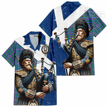 Pitcairn Tartan Hawaiian Shirt with Family Crest Scottish Bagpiper Vibes Kid - Tartan Vibes Clothing