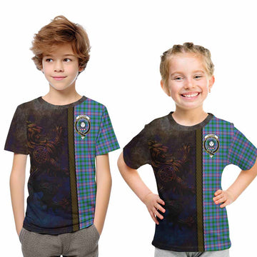 Pitcairn Tartan Family Crest Kid T-Shirt Alba Gu Brath Be Brave Lion Ancient Style Youth XL Size14 - Tartan Vibes Clothing