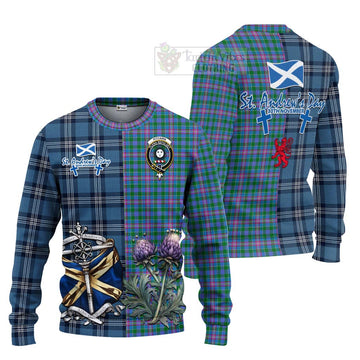 Pitcairn Tartan Knitted Sweater Happy St. Andrew's Day Half Tartan Style Unisex - Tartan Vibes Clothing