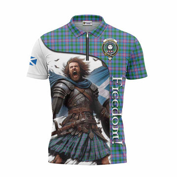 Pitcairn Crest Tartan Zipper Polo Shirt Inspired by the Freedom of Scottish Warrior Unisex - Tartan Vibes Clothing