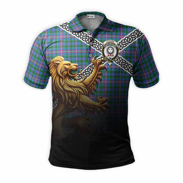 Pitcairn Crest Tartan Polo Shirt with Golden Lion Emblem Celtic Style Kid - Tartan Vibes Clothing