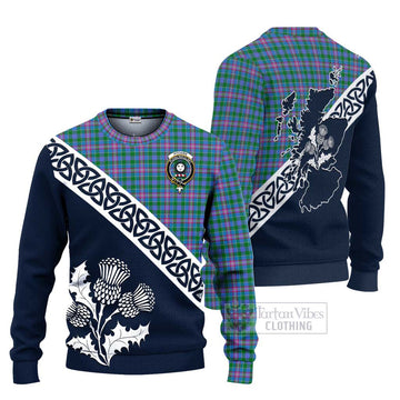 Pitcairn Tartan Ugly Sweater Featuring Thistle and Scotland Map Unisex - Tartan Vibes Clothing