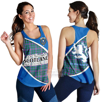 Pitcairn Family Crest Tartan Women's Racerback Tanks Celebrate Saint Andrew's Day in Style 4XL - Tartan Vibes Clothing