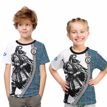 Pitcairn Tartan Clan Crest Kid T-Shirt with Highlander Warrior Celtic Style Youth XL Size14 - Tartan Vibes Clothing