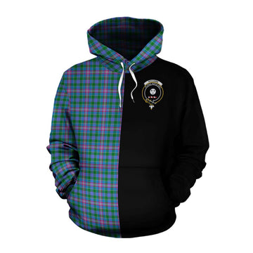 Pitcairn Tartan Cotton Hoodie with Family Crest and Half Of Me Style Pullover Hoodie XS - Tartan Vibes Clothing