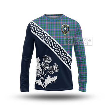 Pitcairn Tartan Long Sleeve T-Shirt Featuring Thistle and Scotland Map Unisex - Tartan Vibes Clothing