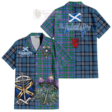 Pitcairn Tartan Hawaiian Shirt Happy St. Andrew's Day Half Tartan Style Kid - Tartan Vibes Clothing