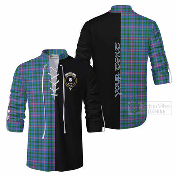 Pitcairn Tartan Ghillie Kilt Shirt with Family Crest and Half Of Me Style Men - Tartan Vibes Clothing