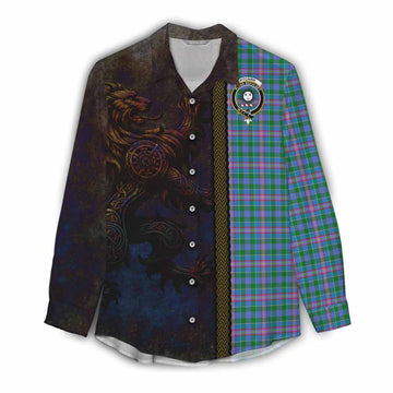 Pitcairn Tartan Family Crest Women's Casual Shirt Alba Gu Brath Be Brave Lion Ancient Style Female - Tartan Vibes Clothing