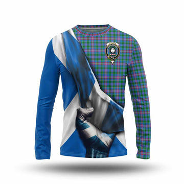 Pitcairn Tartan Long Sleeve T-Shirt with Family Crest Scotland Patriotic Style Unisex - Tartan Vibes Clothing