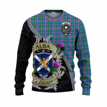 Pitcairn Tartan Family Crest Knitted Sweater Lion Rampant Royal Thistle Shield Celtic Inspired Unisex - Tartan Vibes Clothing
