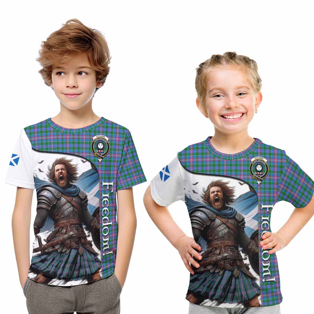 Pitcairn Crest Tartan Kid T-Shirt Inspired by the Freedom of Scottish Warrior Youth XL Size14 - Tartan Vibes Clothing