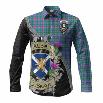 Pitcairn Tartan Family Crest Long Sleeve Button Shirt Lion Rampant Royal Thistle Shield Celtic Inspired Men's Shirt S - Tartan Vibes Clothing