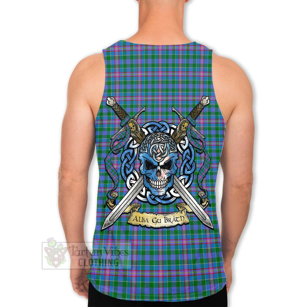 Pitcairn Tartan Men's Tank Top with Family Crest Celtic Skull Style Men - Tartan Vibes Clothing