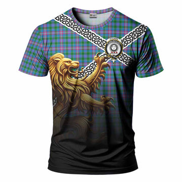 Pitcairn Crest Tartan T-Shirt with Golden Lion Emblem Celtic Style Kid's Shirt - Tartan Vibes Clothing