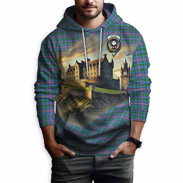 Pitcairn Tartan Family Crest Hoodie with Scottish Ancient Castle Style Pullover Hoodie - Tartan Vibes Clothing