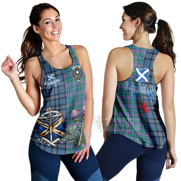 Pitcairn Tartan Women's Racerback Tanks Happy St. Andrew's Day Half Tartan Style 4XL - Tartan Vibes Clothing