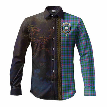 Pitcairn Tartan Family Crest Long Sleeve Button Shirt Alba Gu Brath Be Brave Lion Ancient Style Men's Shirt S - Tartan Vibes Clothing