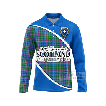 Pitcairn Family Crest Tartan Long Sleeve Polo Shirt Celebrate Saint Andrew's Day in Style Unisex - Tartan Vibes Clothing
