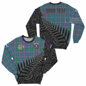 Tartan Vibes Clothing Pitcairn Crest Tartan Sweatshirt with New Zealand Silver Fern Half Style