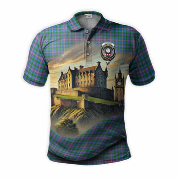 Tartan Vibes Clothing Pitcairn Tartan Family Crest Polo Shirt with Scottish Ancient Castle Stype